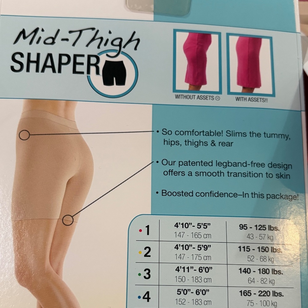 Assets By Sara Blakely Mid Thigh Shaper Nude 124 Underwear Spanx Shaping Tummy - Picture 4 of 6